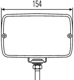Technische Zeichnung: Hella® Arbeitsscheinwerfer Picador 8522 FF, 12 – 24 V, für flood – großflächige, nahe Ausleuchtung