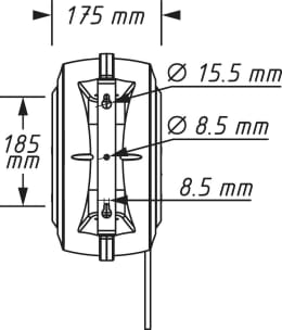 Technische Zeichnung: Hazet® Kabelaufroller 20 m, 230 V AC, selbstaufrollend, Wandmontage