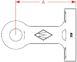 Technische Zeichnung: Walterscheid Zugöse Zo5145, Ø Öse 50 mm, mit 8-Loch-Flansch 145 x 145 mm
