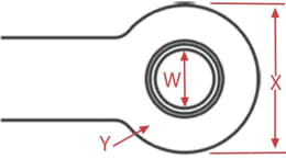 Technische Zeichnung: Walterscheid Zugöse Zo5145, Ø Öse 50 mm, mit 8-Loch-Flansch 145 x 145 mm