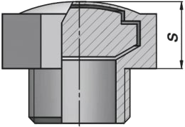 Technische Zeichnung: Entlüftungsfilter, Messing, Sinterbronze