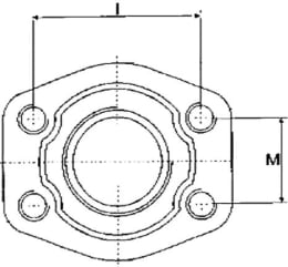 Technische Zeichnung: SAE-Flanschverschraubung GFV-SFS-IG 6000 PSI, schwer, gerade, G 1 1/4-11 IG BSPP, zylindrisch