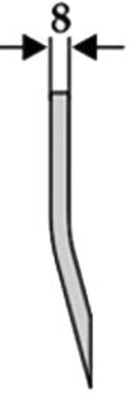 Technische Zeichnung: Industriehof® Siloschneidmesser links/rechts, 310 x 123 x 8 mm, für Red Rock