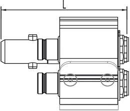 Technische Zeichnung: Cejn® Multikupplung Multi-X Quattro 10 geräteseitig