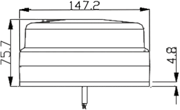 Technische Zeichnung: LED-Rundumleuchte 10 – 30 V, 14 – 28 W, Festmontage
