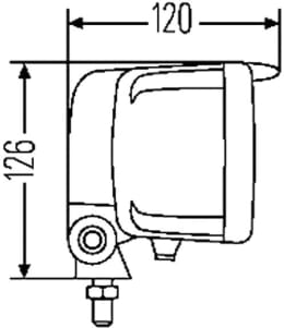 Technische Zeichnung: Hella® Hauptscheinwerfer links/rechts, Halogen H4, T4W, 12 V, quadratisch
