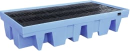 Produktbild: BAUER® SÜDLOHN Auffangwanne WP-PE 2/11 Auffangvolumen max. 1.000 l, mit Lochrost, für 2 x 1.000 l-IBC