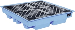 Produktbild: BAUER® SÜDLOHN Auffangwanne WP-PE 4/2 Auffangvolumen max. 230 l, mit Lochrost, für 4 x 200 l-Fass
