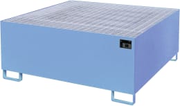 Produktbild: BAUER® SÜDLOHN Auffangwanne AW 1000, für 1 x 1.000 l-IBC, lackiert, lichtblau (RAL 5012), mit Gitterrost