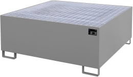 Produktbild: BAUER® SÜDLOHN Auffangwanne AW 1000, für 1 x 1.000 l-IBC, lackiert, mausgrau (RAL 7005), mit Gitterrost