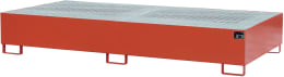 Produktbild: BAUER® SÜDLOHN Auffangwanne AW 1000-2, für 2 x 1.000 l-IBC, lackiert, feuerrot (RAL 3000), mit Gitterrost