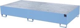 Produktbild: BAUER® SÜDLOHN Auffangwanne AW 1000-2, für 2 x 1.000 l-IBC, lackiert, lichtblau (RAL 5012), mit Gitterrost