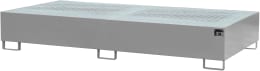 Produktbild: BAUER® SÜDLOHN Auffangwanne AW 1000-2, für 2 x 1.000 l-IBC, lackiert, mausgrau (RAL 7005), mit Gitterrost
