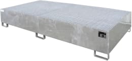 Produktbild: BAUER® SÜDLOHN Auffangwanne AW 1000-2, für 2 x 1.000 l-IBC, feuerverzinkt, mit Gitterrost