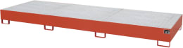 Lifestyle: BAUER® SÜDLOHN Auffangwanne AW 1000-3, für 3 x 1.000 l-IBC, lackiert, feuerrot (RAL 3000), mit Gitterrost