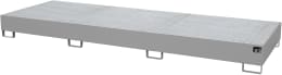 Produktbild: BAUER® SÜDLOHN Auffangwanne AW 1000-3, für 3 x 1.000 l-IBC, lackiert, mausgrau (RAL 7005), mit Gitterrost