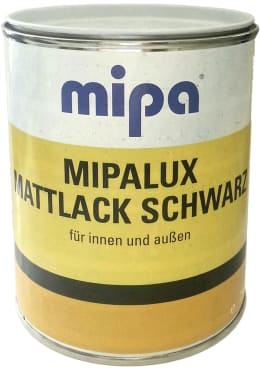 Produktbild: Mipa Kunstharzlack Mipalux, schwarz matt, 750 ml
