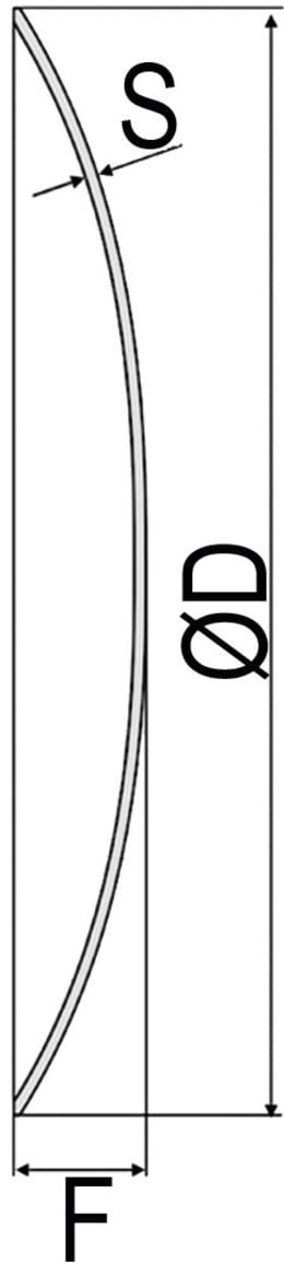 Technische Zeichnung: Industriehof® Eggenscheibe ZB Vierkant, 26 x 26 mm, gewölbt, glatt, universal