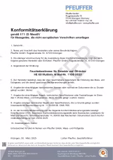 Detailbild: Pfeuffer Konformitätserklärung für Feuchtebestimmer HE 60 Multimix