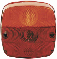 Produktbild: GEKA Lichtscheibe für Heckleuchte mit rot-orangen Segmenten und Befestigungslöchern