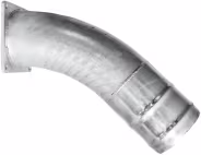 Produktbild: Hücobi Bogen 45 ° mit 4-Eck-Flansch und Schlauchtülle 159 mm, Perrot, verzinkt