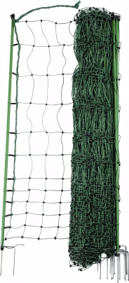 Lifestyle: Patura Geflügelzaun 112 cm/25 m, grün, mit Doppelspitze, nicht stromführend, 9 St. Doppelspitze