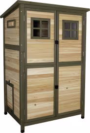 Lifestyle: KERBL Hühnerstall Tower 109 x 75 x 167 cm aus lasiertem Holz, 2 Sitzstangen, 2 Legenester