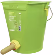 Produktbild: KERBL Kälbertränkeeimer 8 l rund mit Hygiene-Ventil und Sauger, Kunststoff (lebensmittelecht), grün