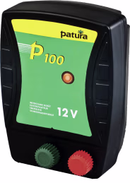Produktbild: Patura Weidezaungerät P 100, 12 V, schwarzes Gehäuse mit grün-gelbem Frontdesign