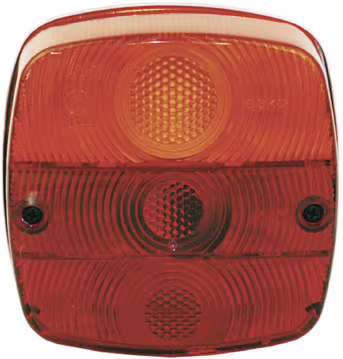 Produktbild: GEKA Lichtscheibe für Heckleuchte mit rot-orangen Segmenten und Befestigungslöchern