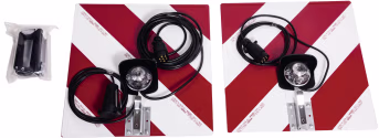 Produktbild: GEKA Warntafelsatz links/rechts 423 x 423 mm rot, weiß, beidseitig, Positions-/Schlussleuchte, 7-polig