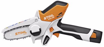 Produktbild: STIHL Akku-Astsäge GTA 26 in Orange-Weiß mit Sägekette und schwarzem Griff