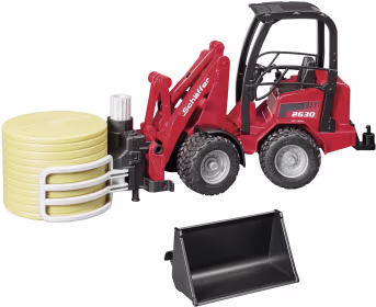 Produktbild: Bruder® Modell Schäffer Hoflader 2630 mit Ballenzange und Schaufel 1:16