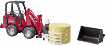 Produktbild: Bruder® Modell Schäffer Hoflader 2630 mit Ballenzange und Schaufel 1:16