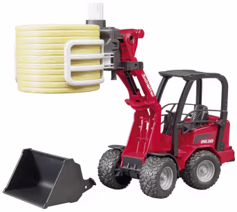 Produktbild: Bruder® Modell Schäffer Hoflader 2630 mit Ballenzange und Schaufel 1:16