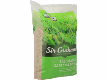 Produktbild: Sir Graham Basisrasen Rasensamen Spielrasen 2,5 kg Sack 75 m²