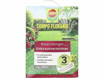 Produktbild: COMPO FLORANID® Rasendünger plus Unkrautvernichter 6 kg Schachtel 200 m² Granulat