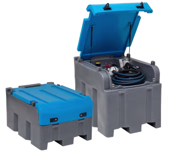 Produktbild: ZUWA MOBILTANK FORTIS Mobiltank mit blauem Deckel und integrierter Pumpe