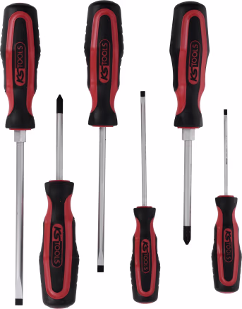 Produktbild: KS Tools Schraubendrehersatz ErgoTorquePlus 6-teilig, Schlitz/Kreuzschlitz, Aufhängeloch im Griff