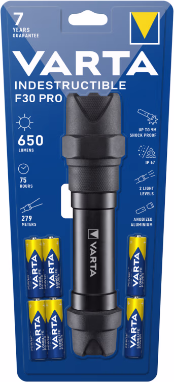 Produktbild: VARTA LED Indestructible F30 Pro Taschenlampe mit Batterien