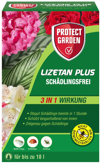 Produktbild: Protect Garden Lizetan Plus Schädlingsfrei 50 ml Karton gegen Weiße Fliegen, Schildläuse und Blattläuse 18 l