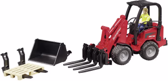 Produktbild: Bruder® Modell Schäffer Hoflader 2630 mit Palettengabel und Schaufel 1:16