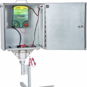 Produktbild: Patura Sicherheitsbox mit Verkabelung und Erdstab für Weidezaungerät 12 V
