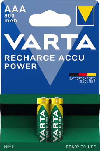 Produktbild: VARTA Akku Power AAA, Micro, HR03 1,2 V/800 mAh, 2 St. Blister