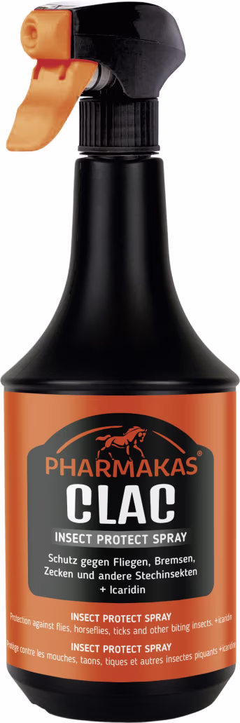 Produktbild: PHARMAKAS® Insektenschutzmittel Clac 1.000 ml für Pferde gegen Fliegen, Bremsen, Zecken usw. 3227327