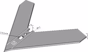 Technische Zeichnung: Industriehof® Hackschar, Arbeitsbreite 240 mm, für Hacktechnik Schmotzer