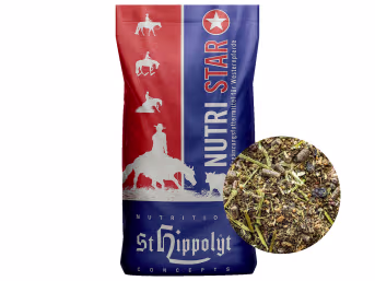 Produktbild: St. Hippolyt Nutri Star faserreiches Müsli mit Aminosäuren für Westernpferde