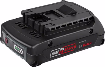 Produktbild: mato AMPShare Akku 18V, kompatibel mit Bosch Professional, schwarz mit Ladestandsanzeige