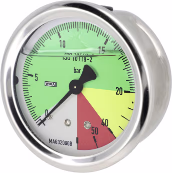 Produktbild: Agrotop Glyzerin-Manometer, Anschluss 1/4 AG hinten, 0 bis 60 bar