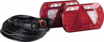 Produktbild: Herth + Buss LED-Rückleuchtensatz mit Schluss-, Brems-, Blink-, Rückfahr-, Nebel-, Kennzeichenlicht, Anbau